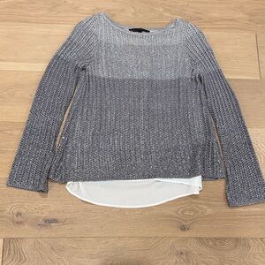 White House Black Market Women’s Two-Tone Gray Shimmery Sweater size xs